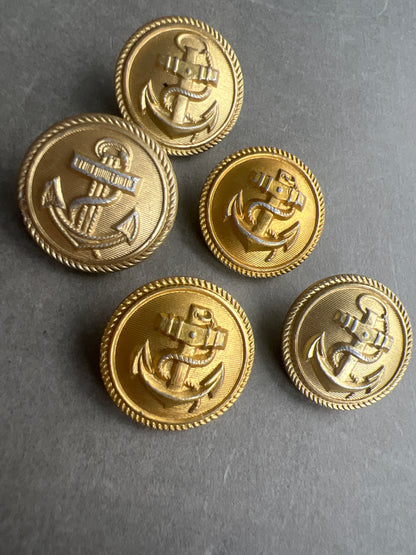 WW2 Tysk Kriegsmarine Uniformsknapper. 5 stk. Original.