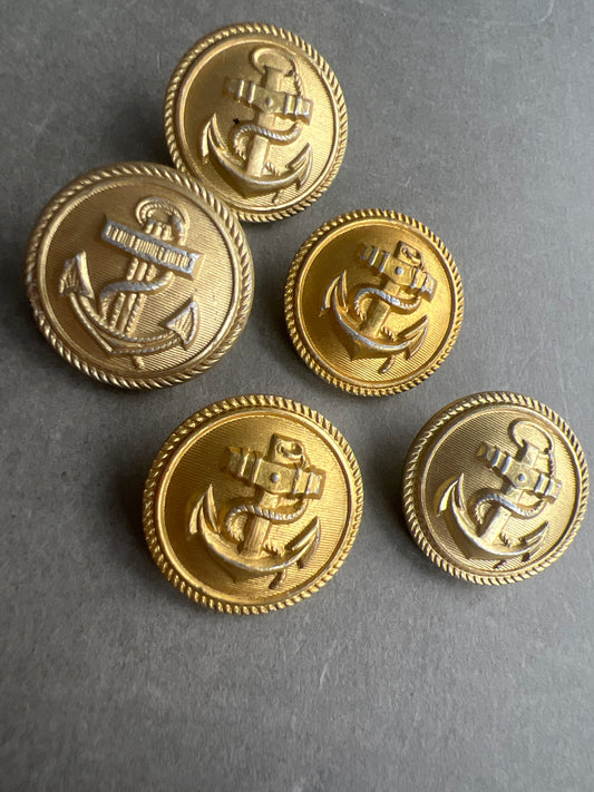 WW2 Tysk Kriegsmarine Uniformsknapper. 5 stk. Original.