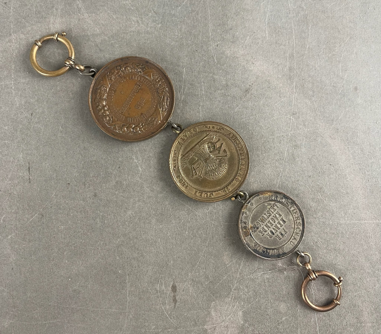 Før-WW1 Armbånd af ældre medaljer/Medaljoner. Original.