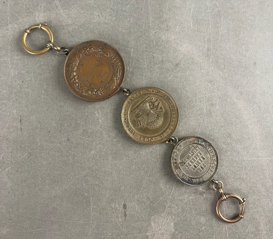 Før-WW1 Armbånd af ældre medaljer/Medaljoner. Original.