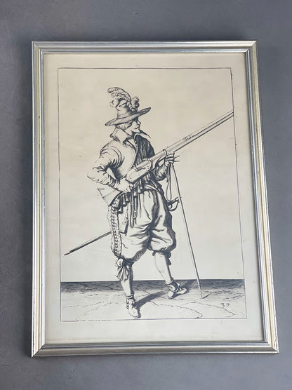 Ældre Militær Tryk. Original.