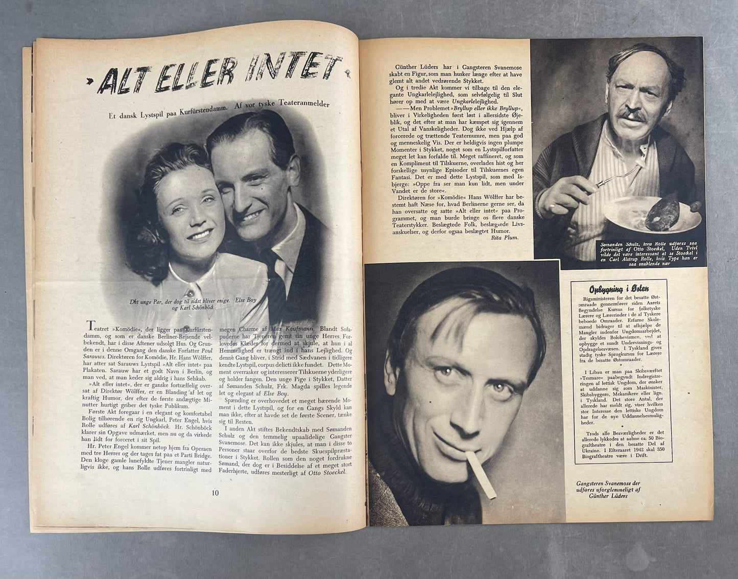 WW2 Dansk Nazistisk "Den Tyske Ugerevy" Blad. Udgivelsen med Schalburg. Original.