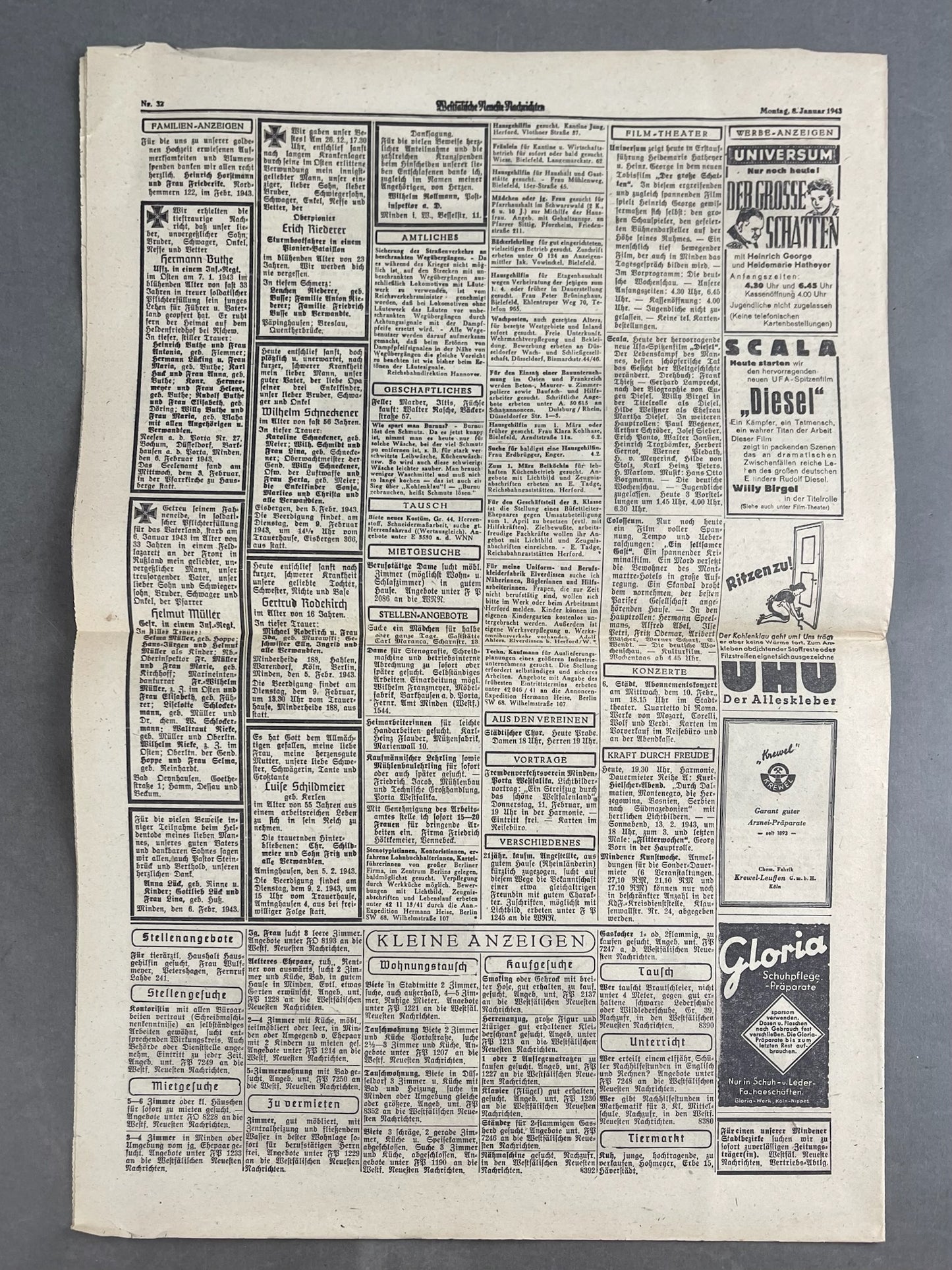 WW2 Tysk NSDAP Avis. Original.