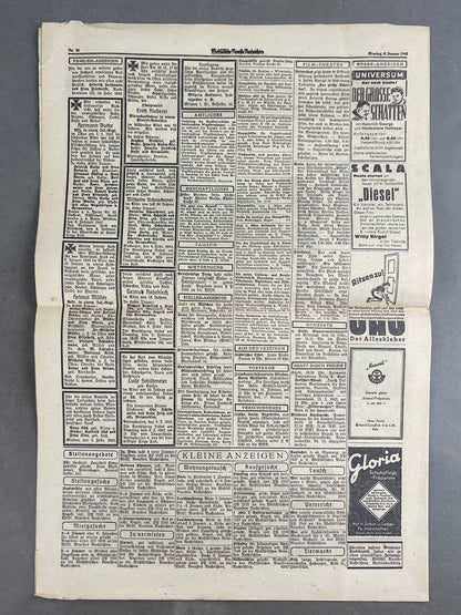 WW2 Tysk NSDAP Avis. Original.