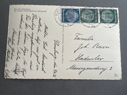 WW2 Tysk Postkort. Sendt til Danmark. Original.
