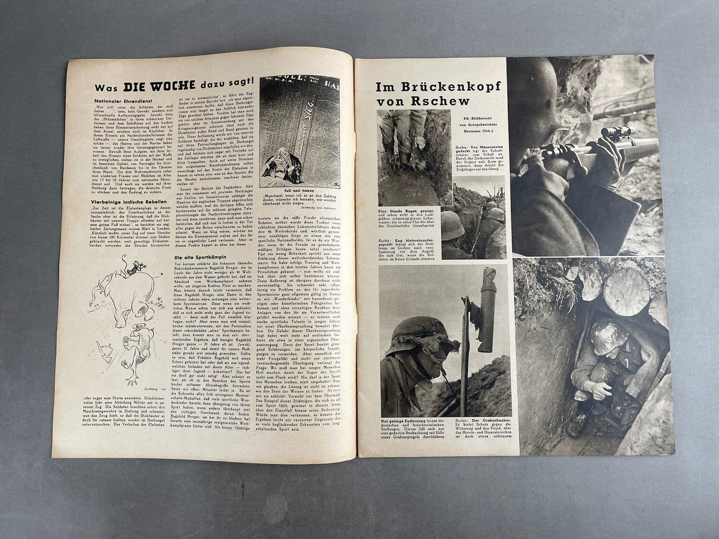 WW2 Tysk "Die Woche" Blad. Original.