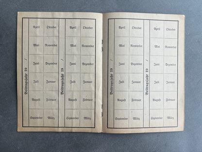 WW2 Tysk Reichsluftschutzbund Medlemsbog. Original.