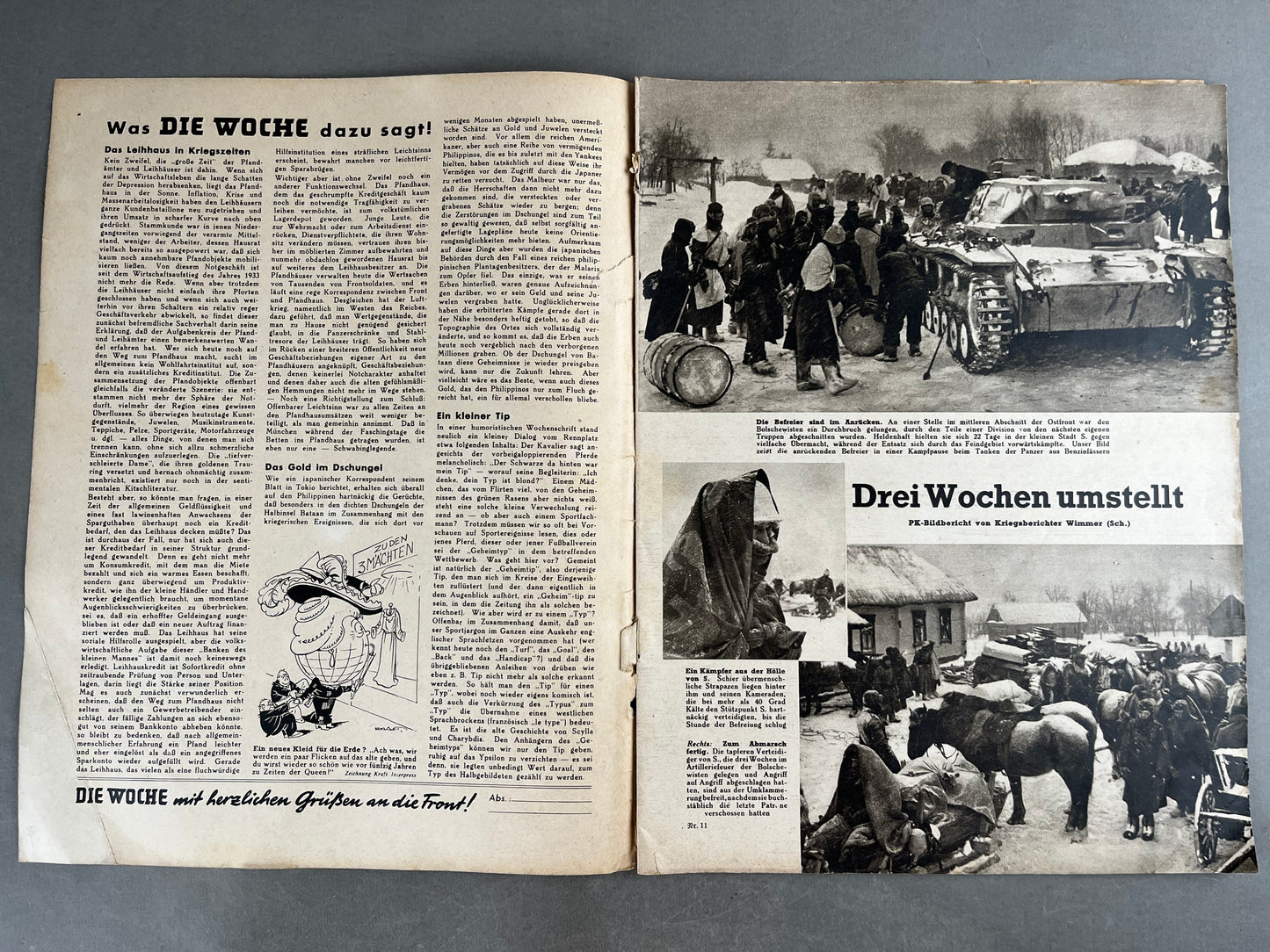 WW2 Tysk "Die Woche" Blad. Original.