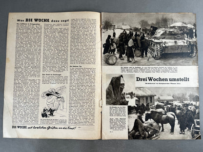 WW2 Tysk "Die Woche" Blad. Original.