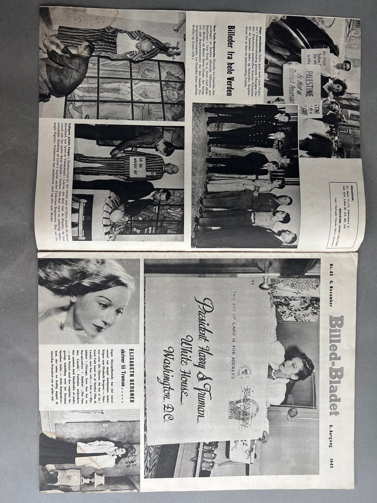 WW2 Dansk Billedbladet fra 1945 med Frits Clausen i Frøslev Lejren. Original.