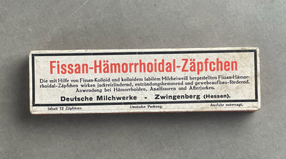 WW2 Tysk Heer Udleveret Hæmoride medicin. 12 stikpiller. Original.
