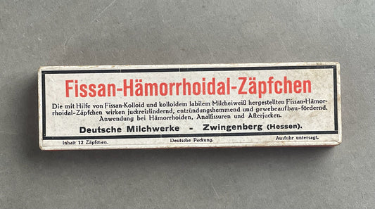 WW2 Tysk Heer Udleveret Hæmoride medicin. 12 stikpiller. Original.