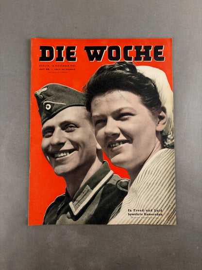 WW2 Tysk "Die Woche" Blad. Original.