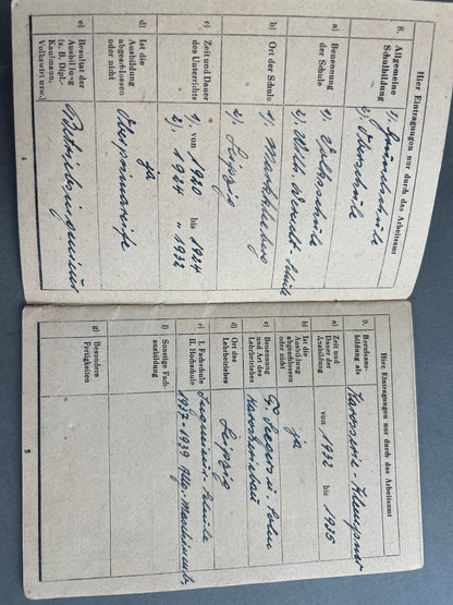 Østtysk DDR Arbeitsbuch. Original.