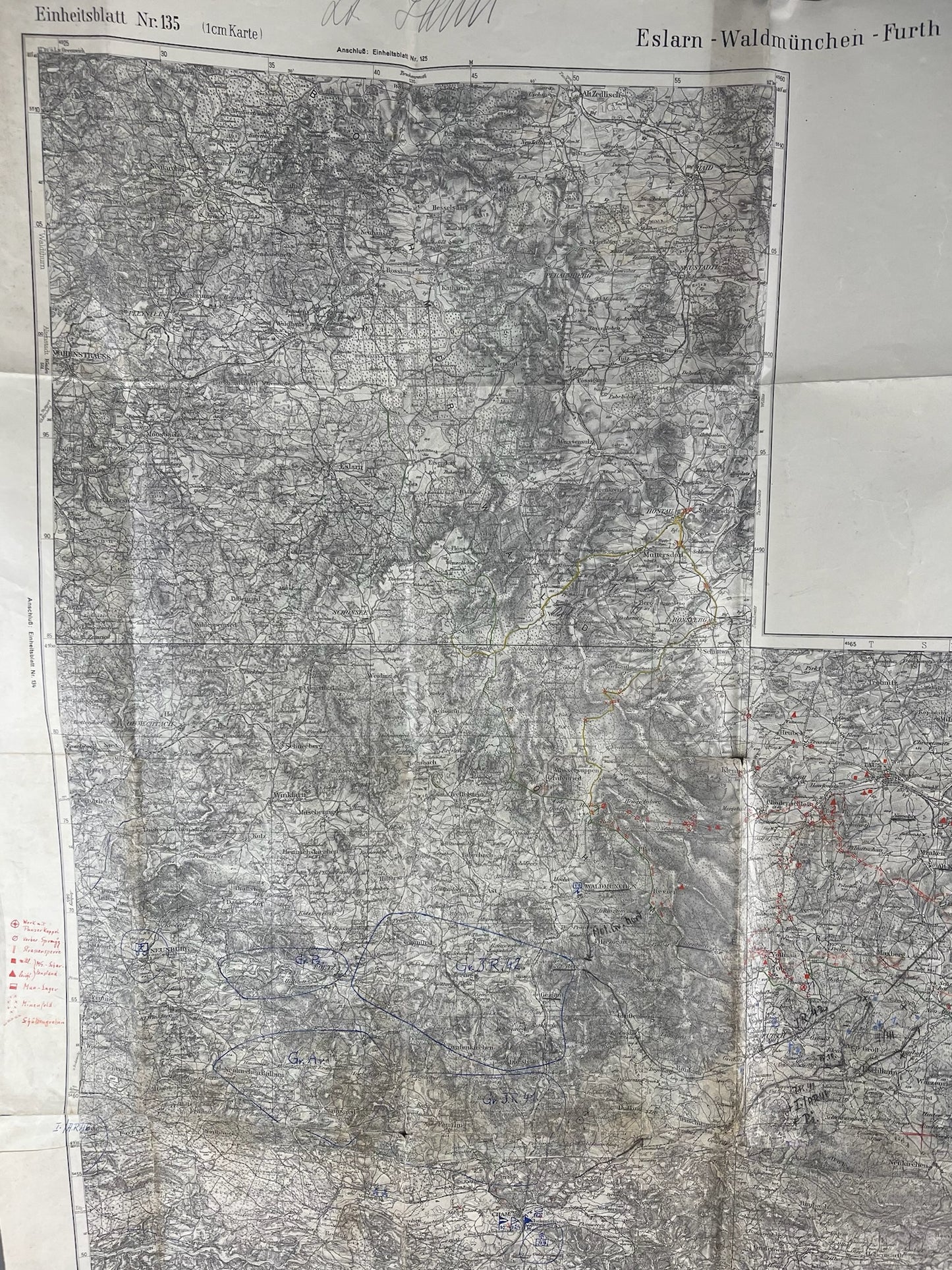 WW2 Tysk Heer Landkort over område i Norge. Original.