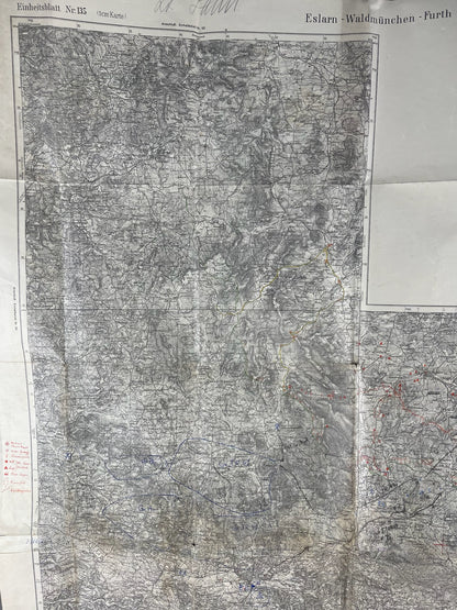 WW2 Tysk Heer Landkort over område i Norge. Original.