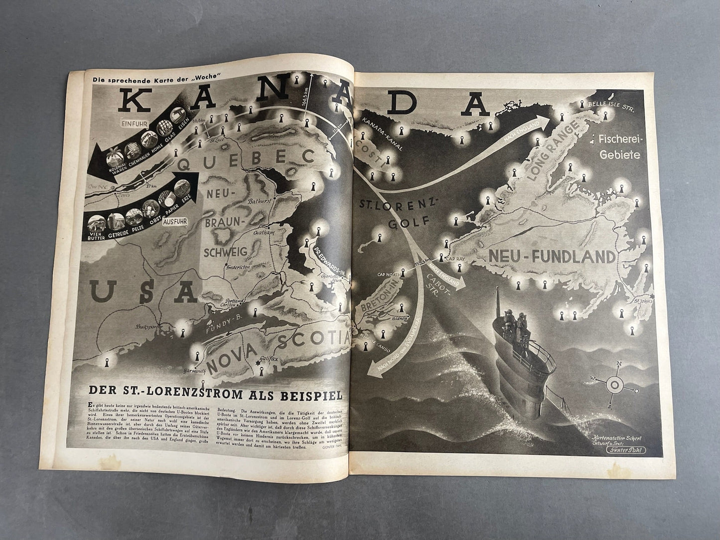 WW2 Tysk "Die Woche" Blad. Original.