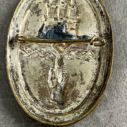 WW2 Tysk Tidlig 1934 NSDAP Tinnie fra 1. partimøde "Parteigrundungsfeier". En af de bedre. Original.