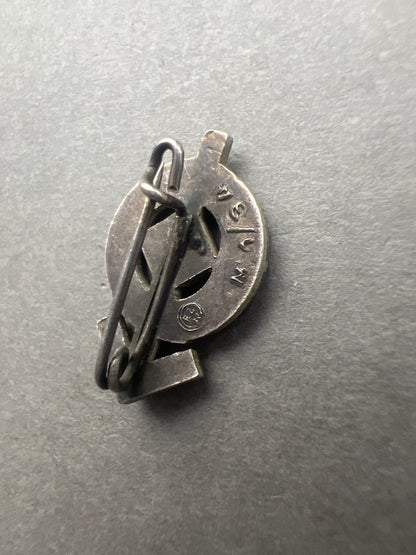 WW2 Tysk "HJ-Leistungsabzeichen" i Sølv. Miniature. Fremstiller RZM M1/34. Original.