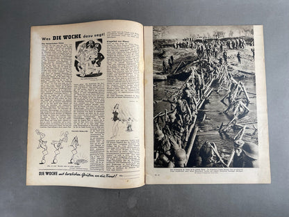 WW2 Tysk "Die Woche" Blad. Original.