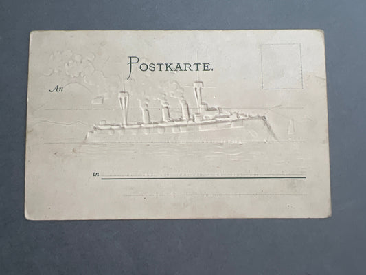 WW1 Tysk Marine Postkort. Skibet er præget i. Original.