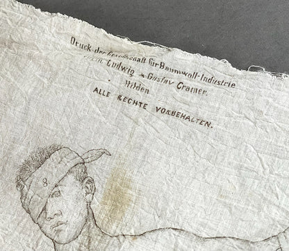 WW1 Tysk Feltforbinding med vejledning trykt. En af de bedre. Dekorativ. Original.