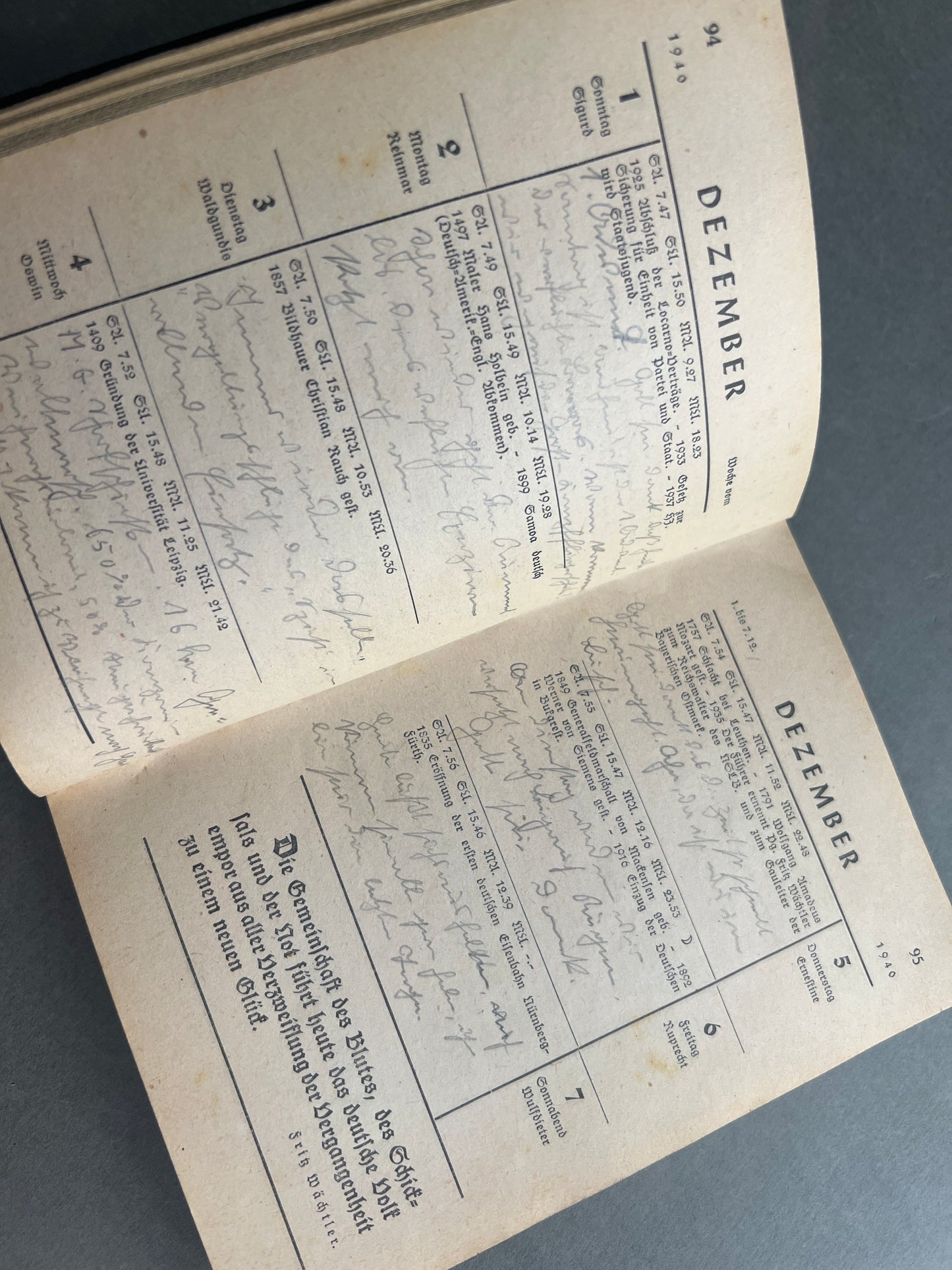 WW2 Tysk NSLB (NS-Lehrerbundes)Lommekalender fra 1940. Original.