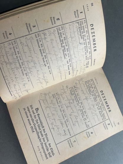 WW2 Tysk NSLB (NS-Lehrerbundes)Lommekalender fra 1940. Original.