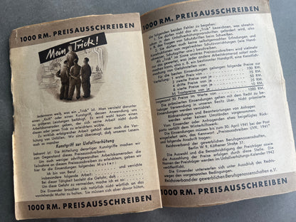 WW2 Tysk DAF Kalender. Original.