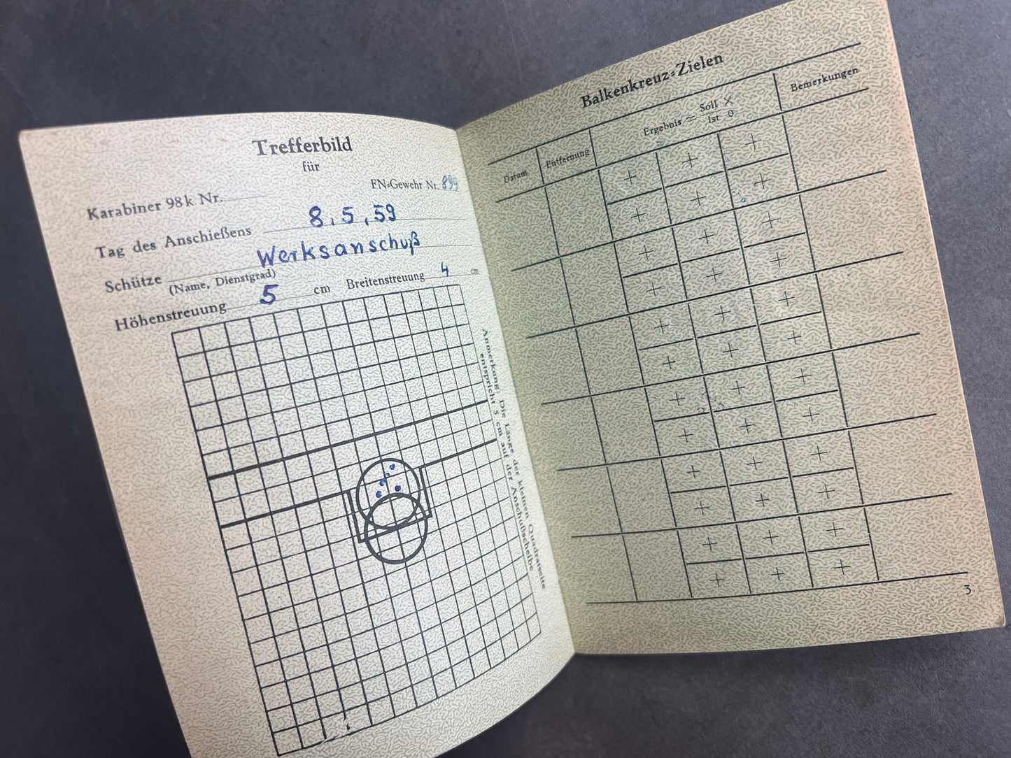 Vesttysk "Polizei Schiessbuch". Original.