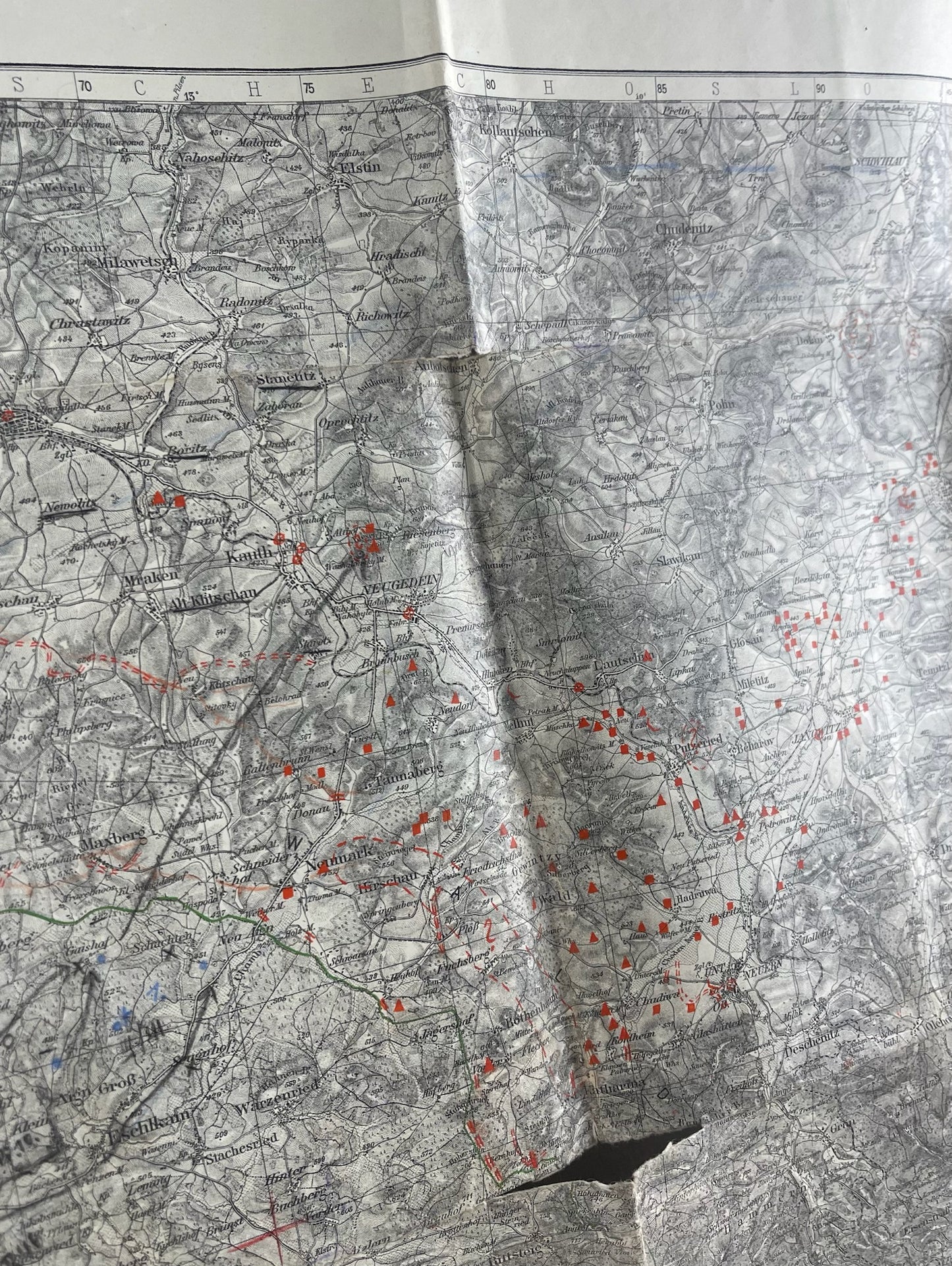 WW2 Tysk Heer Landkort over område i Norge. Original.