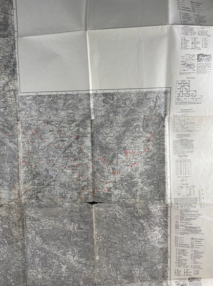 WW2 Tysk Heer Landkort over område i Norge. Original.