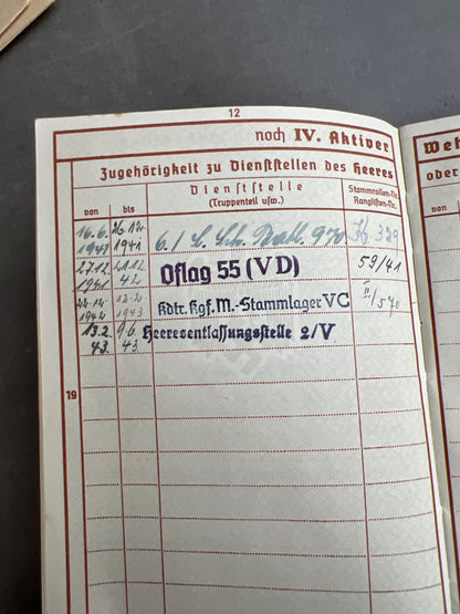 WW2 Tysk Wehrpass Lot fra en Gefreiter. Original.