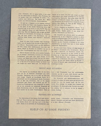 WW2 Dansk Illegal "FRIHEDSPOSTEN" fra april 1944. Original.
