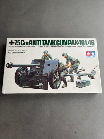 Ældre Samle-/Modelsæt. "7,5cm Antitank". Ubrudt emballage.