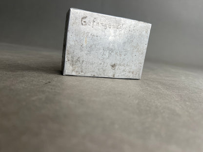 WW2 Tysk Krigsfangenskab æske. Lavet i zink. Original.