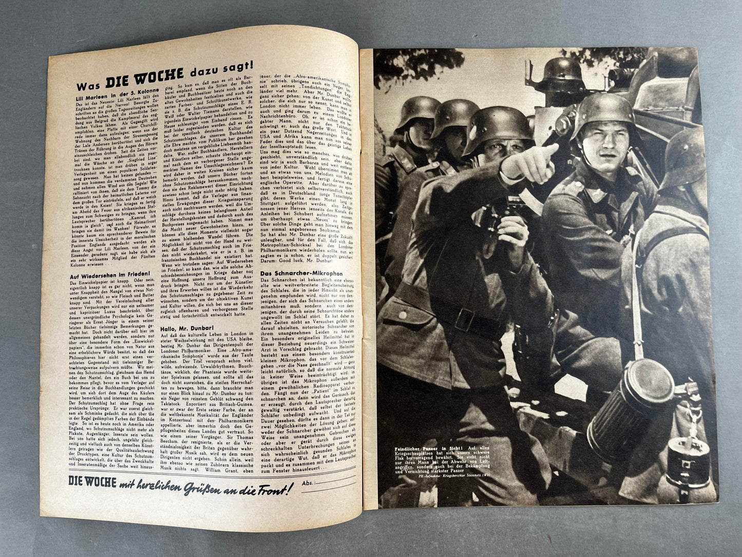 WW2 Tysk "Die Woche" Blad. Gebirgsjäger forside. Original.
