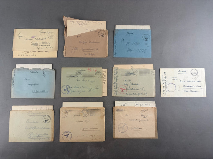 WW2 Tysk Feldpost Lot. 10 Stk. Original.