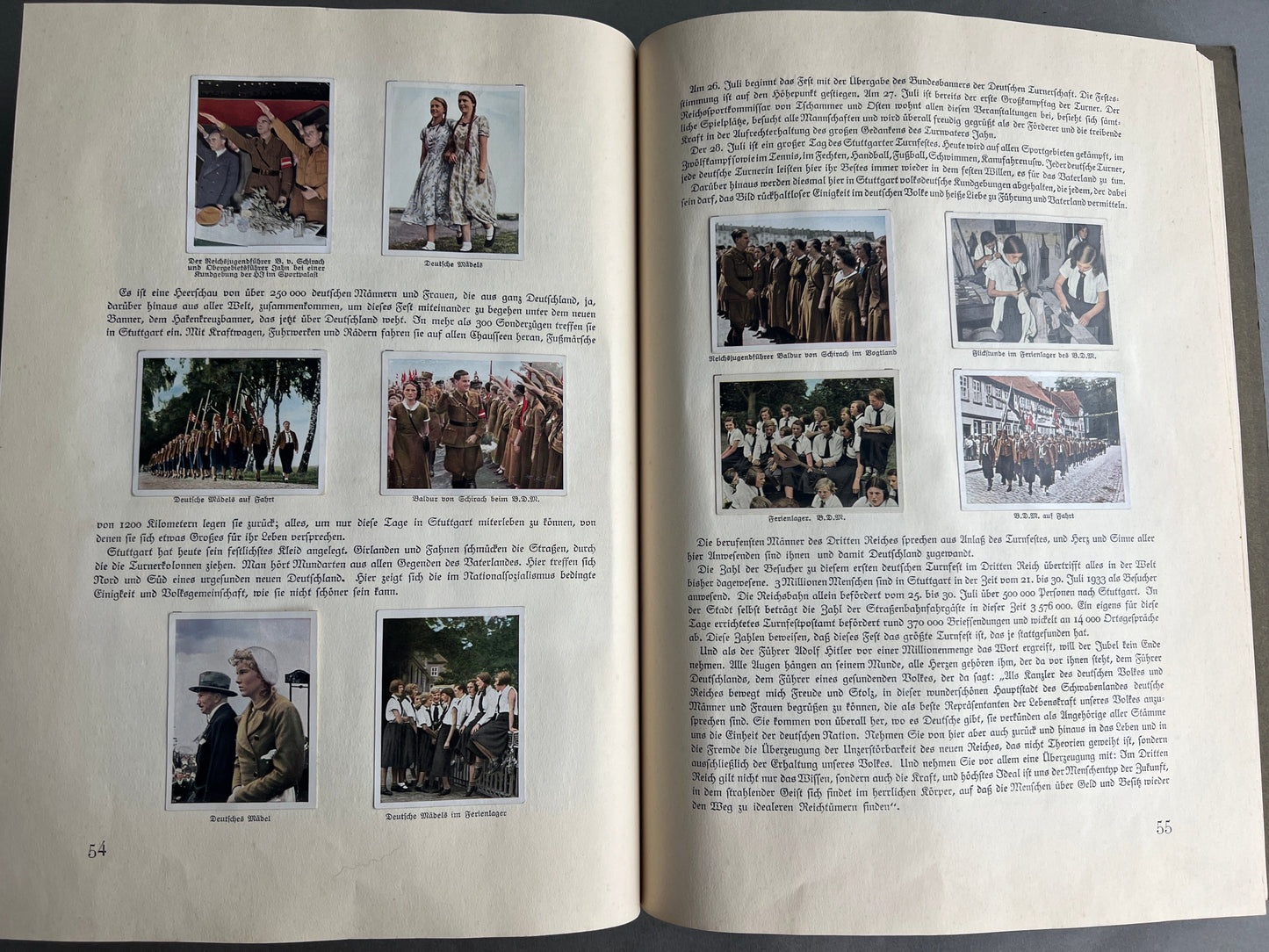 WW2 Tysk NSDAP/RAD "Cigaretten Album". Komplet med alle billeder. Gode billeder SS, SA, HJ, NSDAP mv. Original.