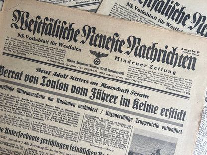 WW2 Tysk 3 stk. NSDAP Aviser. Original.