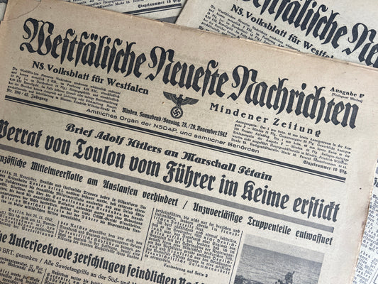 WW2 Tysk 3 stk. NSDAP Aviser. Original.