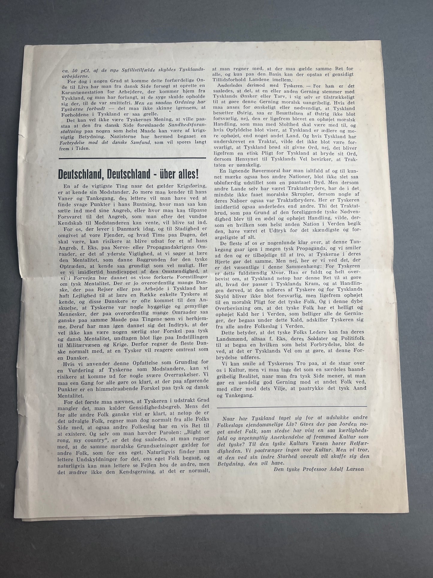 WW2 Dansk Illegal avis "Folk og Frihed" fra 1944. Original.