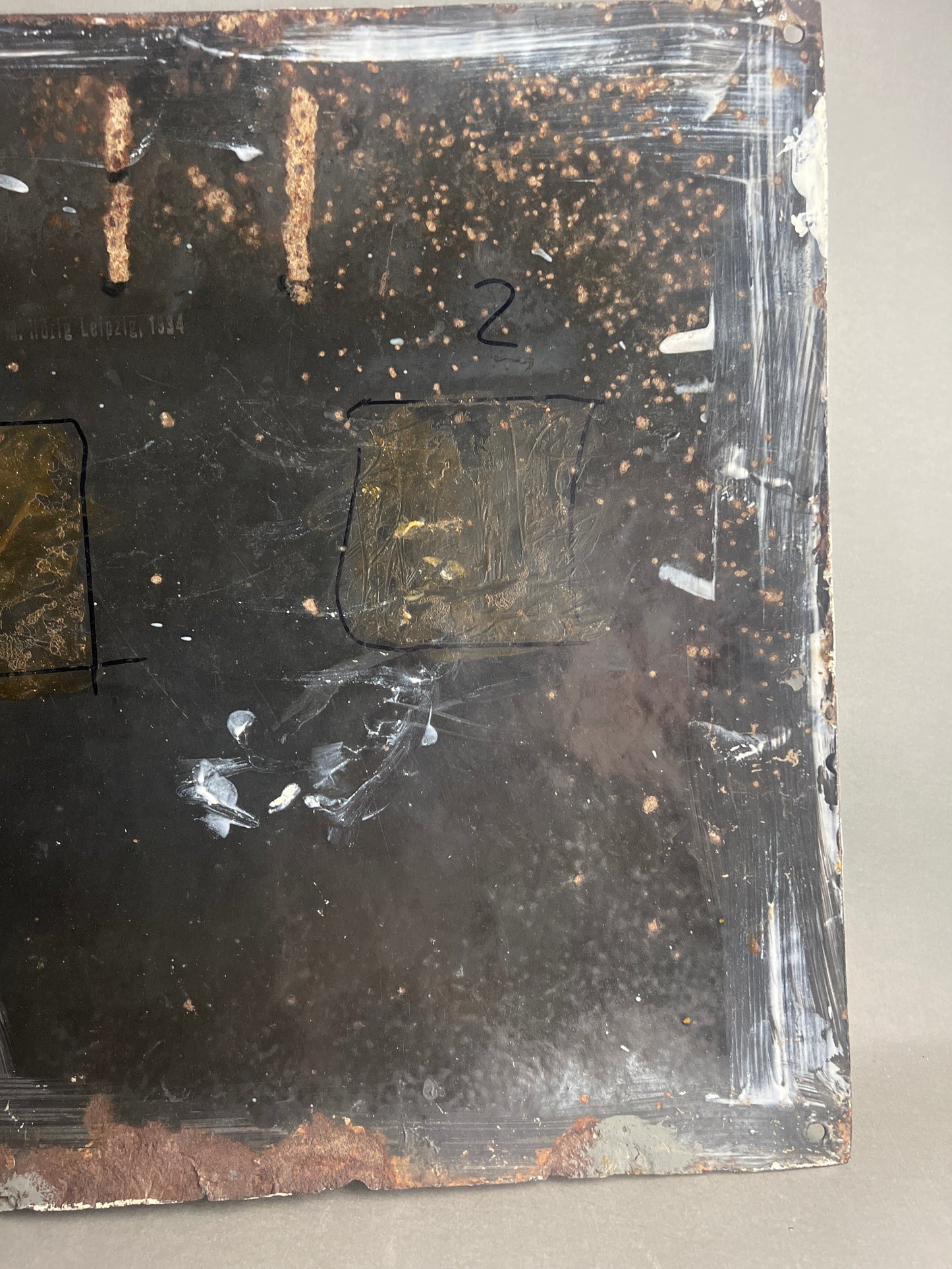 WW2 Tysk Stort NSDAP Emalje Skilt. Stemplet med fremstiller og 1934. Sjælden! Original.