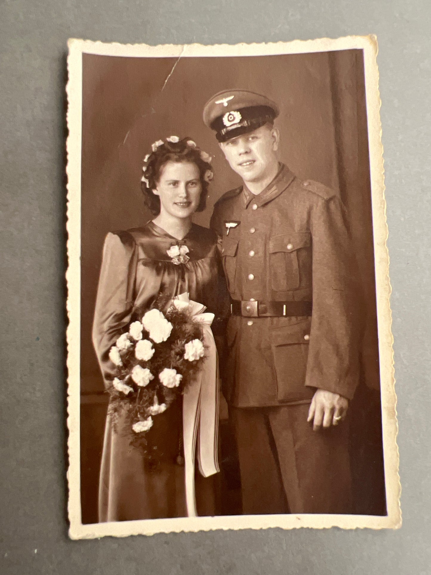 WW2 Tysk Wehrmacht Foto-Postkort. I kampuniform. Original.