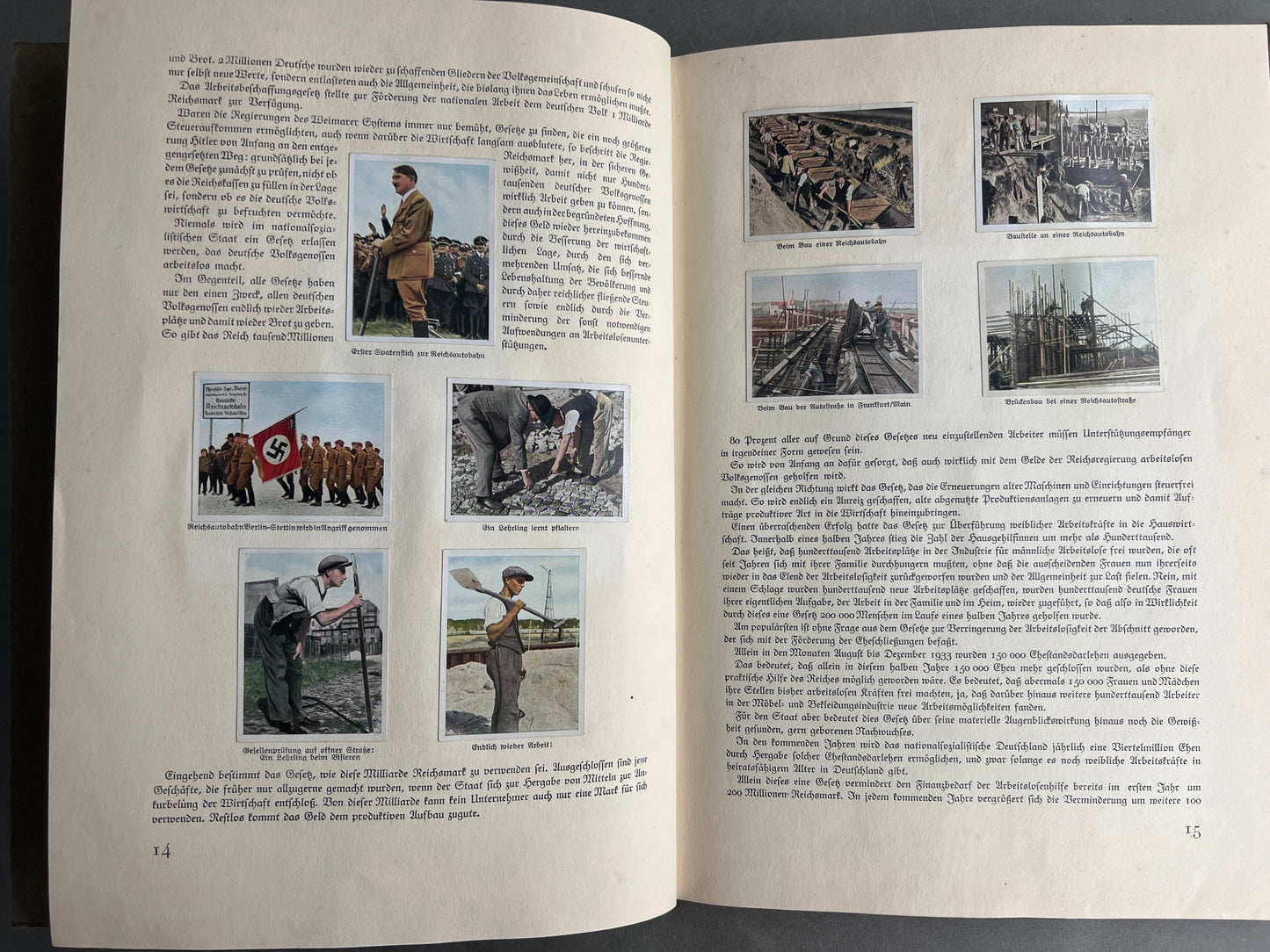 WW2 Tysk NSDAP/RAD "Cigaretten Album". Komplet med alle billeder. Gode billeder SS, SA, HJ, NSDAP mv. Original.