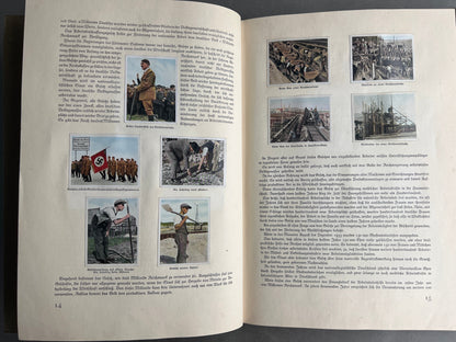 WW2 Tysk NSDAP/RAD "Cigaretten Album". Komplet med alle billeder. Gode billeder SS, SA, HJ, NSDAP mv. Original.