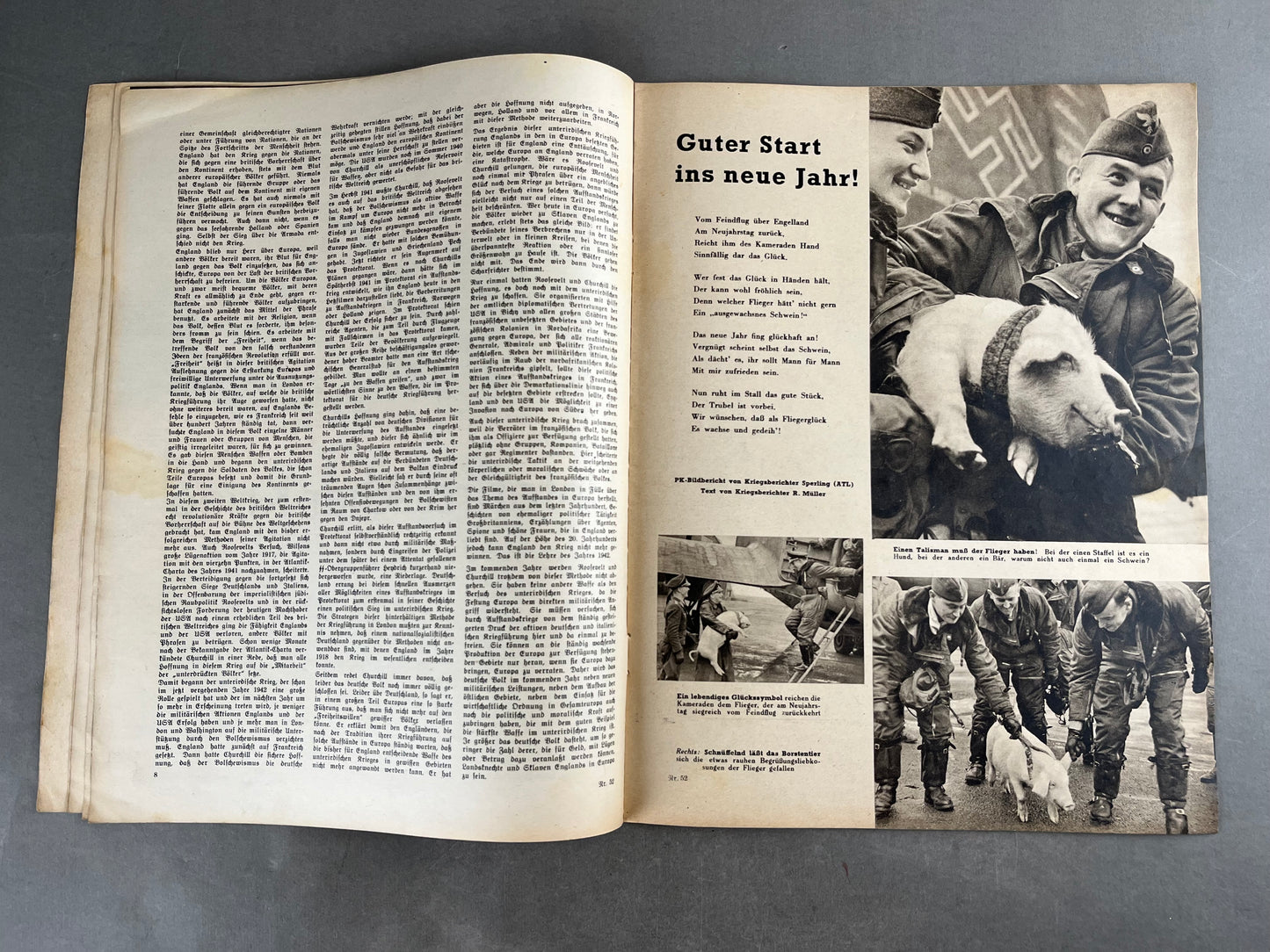 WW2 Tysk "Die Woche" Blad. Wehrmacht østfront forside. Original.