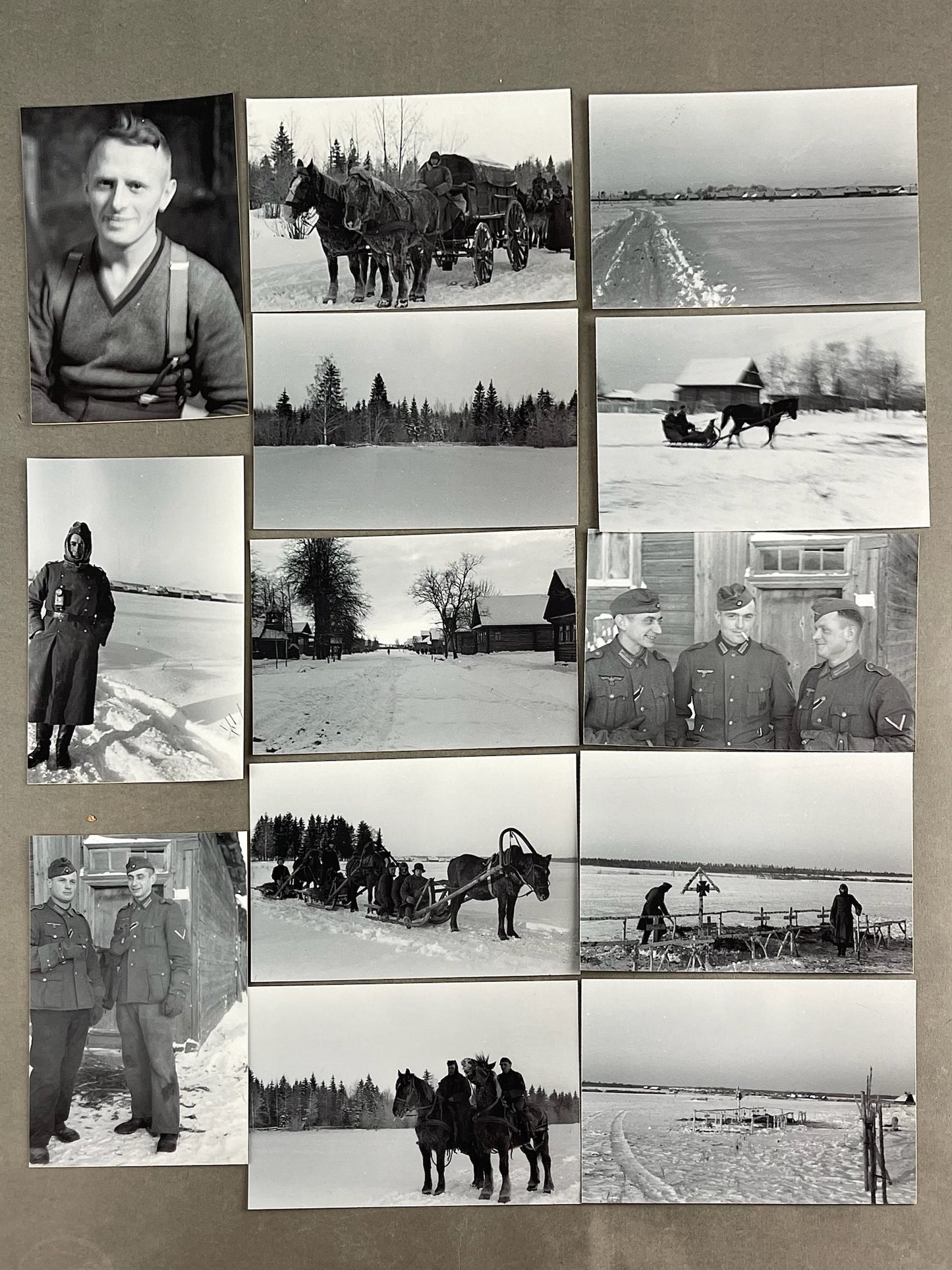 WW2 Tysk Lot af 37 fotos fra Østfronten (Se alle billeder). Gode motiver. Ny fremkaldte.
