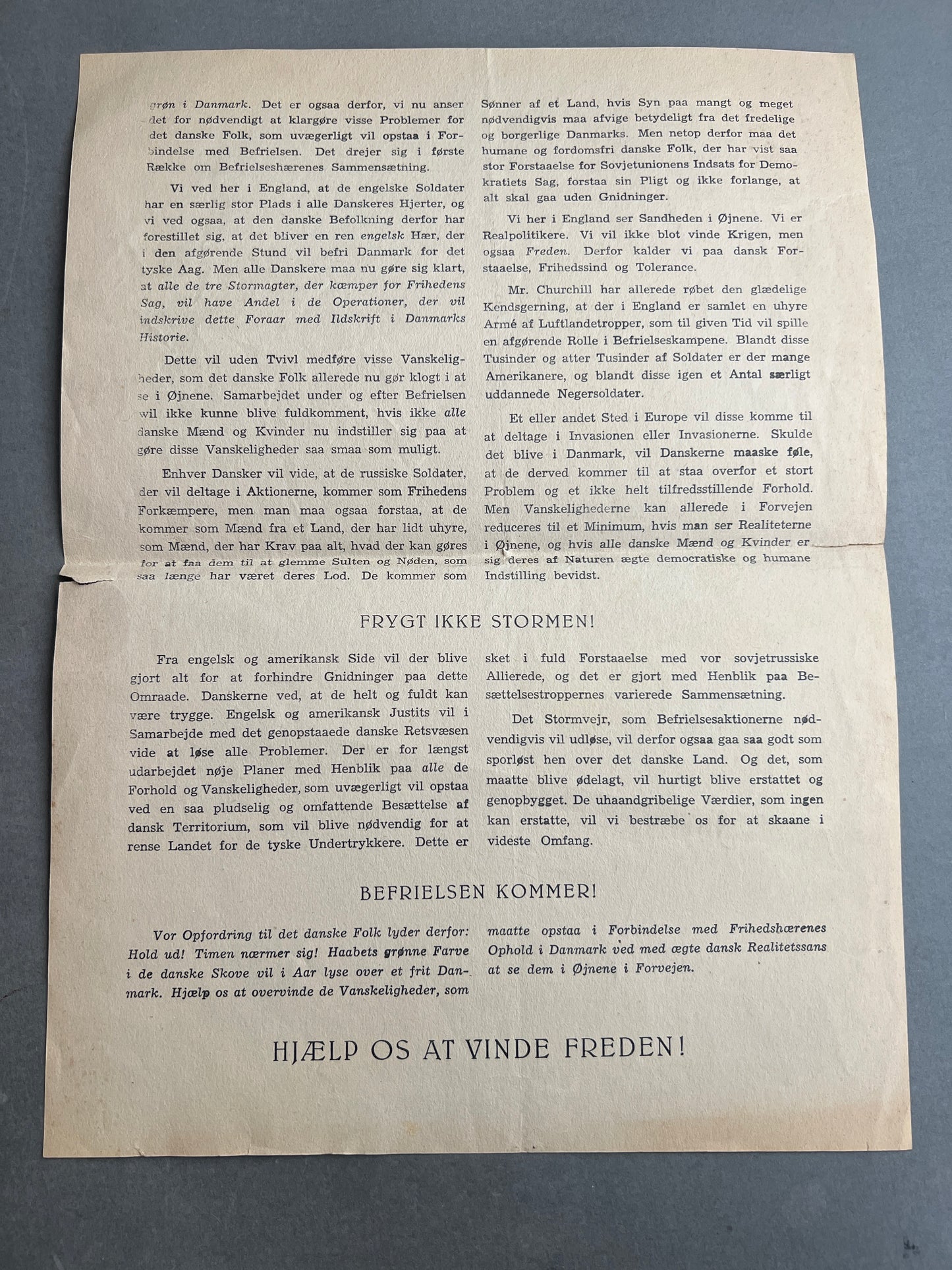 WW2 Dansk Illegalt "Frihedsposten". Original.