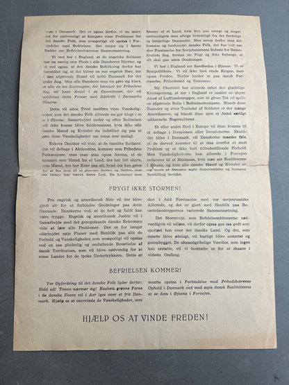 WW2 Dansk Illegalt "Frihedsposten". Original.